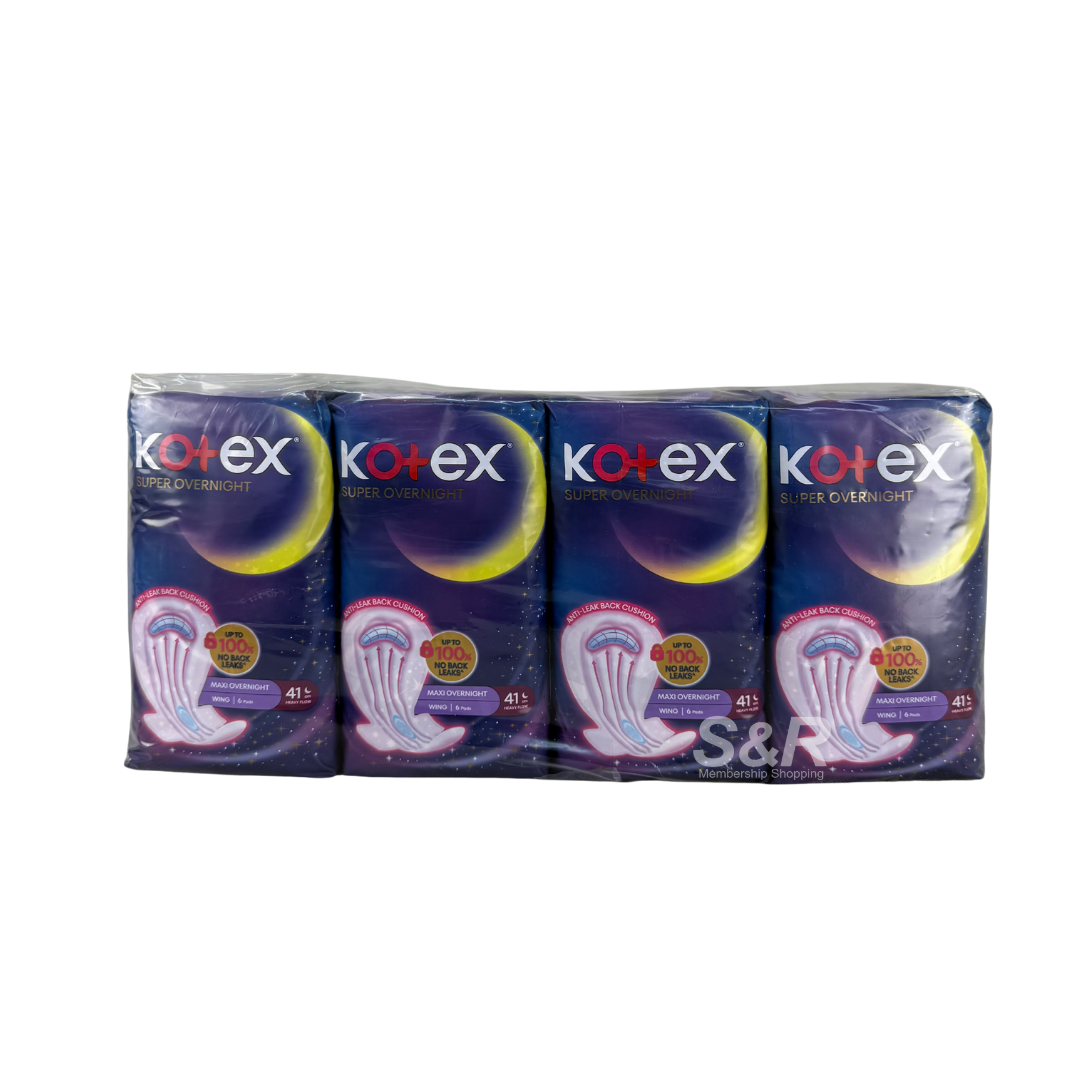 Kotex Super Overnight Wings 41cm 4 packs